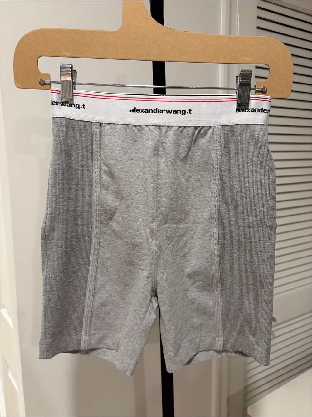 Alexander Wang Wash & Go Compact Rib Jersey Logo Biker Shorts NWT | XS